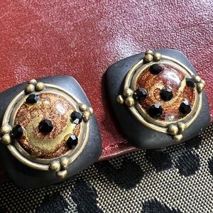 Designer Chicos Wedding Cake Bead Clip Earrings Mint Condition No returns As Is